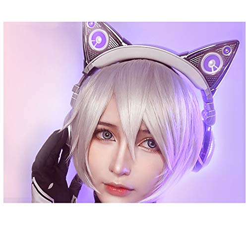 Amazon.co.jp: 国Brookstoneの猫耳イヤホン、ヘッド装着式の線制御の